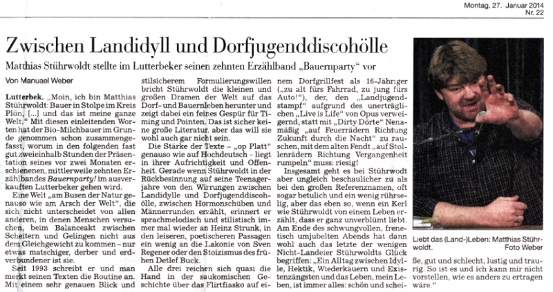 Kieler Nachrichten 27. Januar 2014